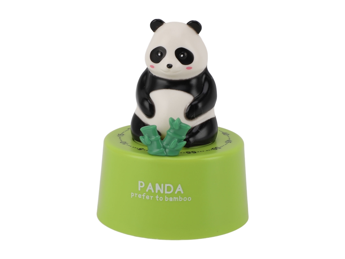Cronômetro Mecânico de Cozinha com Forma de Panda Base Magnética Alarme Alto 60 Minutos