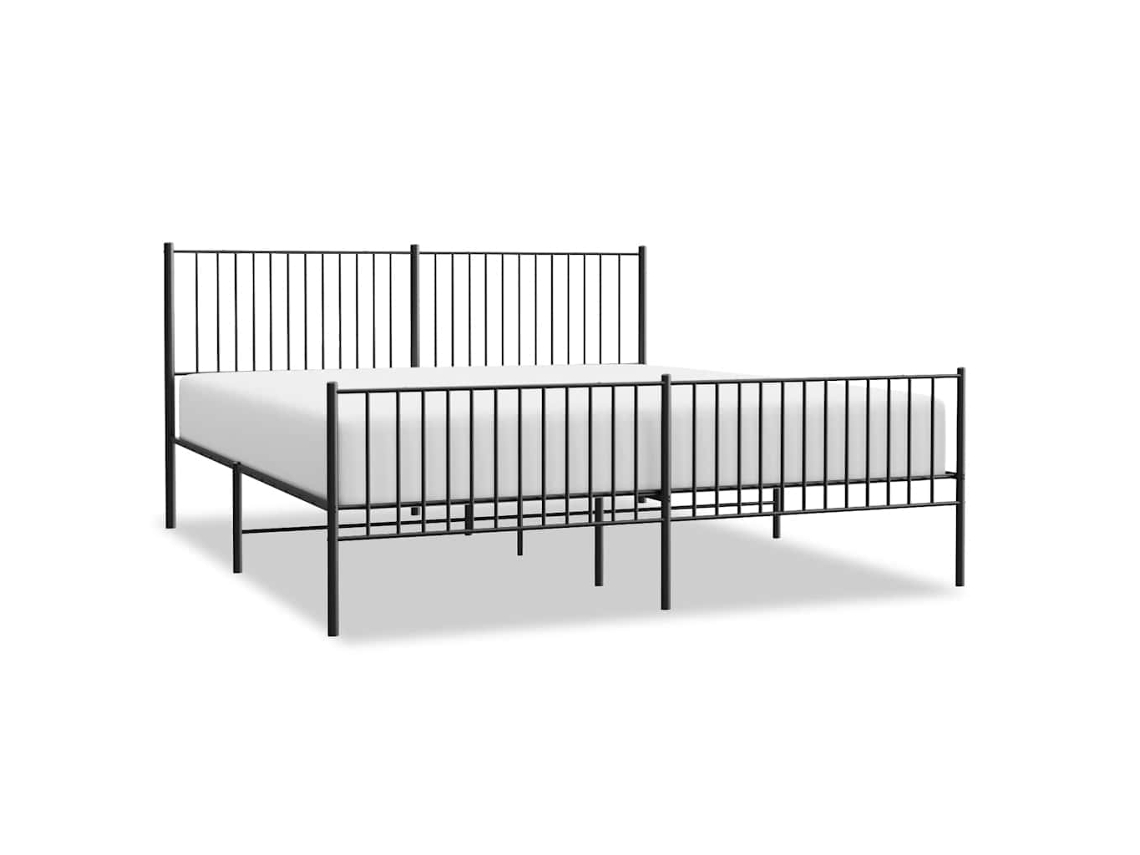 Estrutura de Cama com Cabeceira e Pés Metal Preto MAISON EXCLUSIVE 193x203 cm