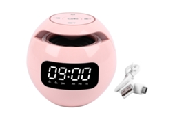 Relógio Alarme Com Alto-falante Bluetooth Sem Fio Com Rádio E Luz Noturna Portátil