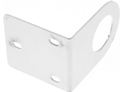 Suporte universal para torneira, ideal para acessórios de purificador de água. Fabricado em ferro com acabamento prateado.
