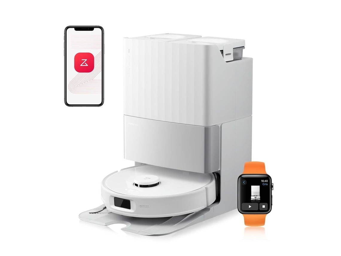 Aspirador Robô Roborock Qrevo Edge S5A, 180min, 18500 Pa, Anti-Emaranhamento, Limpeza e Autolimpeza com Mop de Água Quente, Secagem com Ar Quente, Estação Base de Limpeza com Água Quente Multiusos, Branco (Qrevo Master Versão Atualizada)