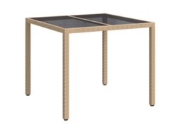 Mesa Jardim Bege 90 X 90 X 75 Cm Vime Pe MAISON EXCLUSIVE