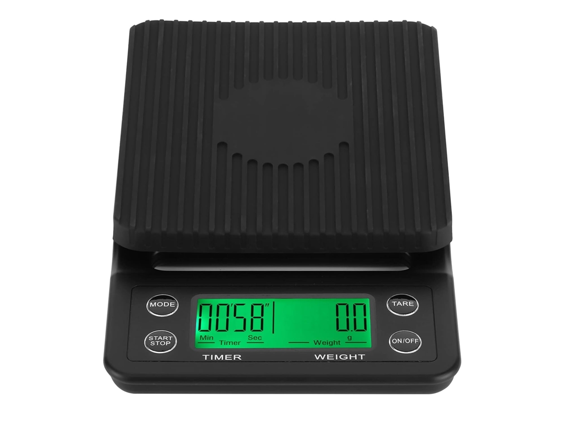 Balança Digital Pssopp Com Visor Lcd, Timer, Base De Silicone E Capa Rígida Preparo Café, Culinária E Alimentos