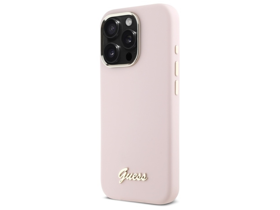 Capa para iPhone 16 Pro GUESS Silicone Rígida Rosa