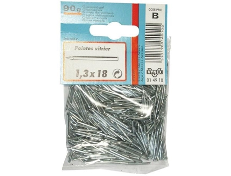 Ponta De Vidraceiro Aço Zincado 1,3x18 Mm Vynex