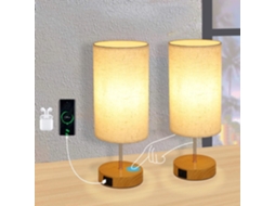 Candeeiro De Mesa Ajustável Touch E27 Candeeiro De Mesa Moderno Em Tecido Para Sala De Estar Nettlife