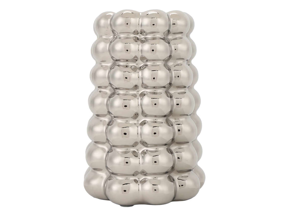 Vidro decorativo de luxo com revestimento cerâmico em bolhas, leve e ideal para sala de estar, escritório e hall de entrada, na cor prata.