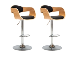 Bancos de Bar 2 Pcs Madeira Curvada e Couro Artificial Preto MAISON EXCLUSIVE