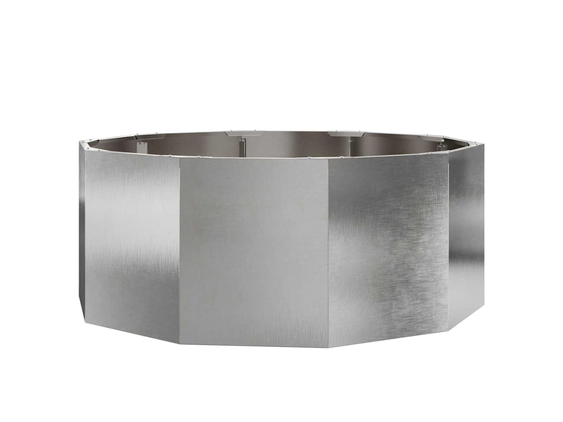 Conjunto 1 Vaso De Jardim Vidaxl Prateado Aço (90 X 90 X 35 Cm)