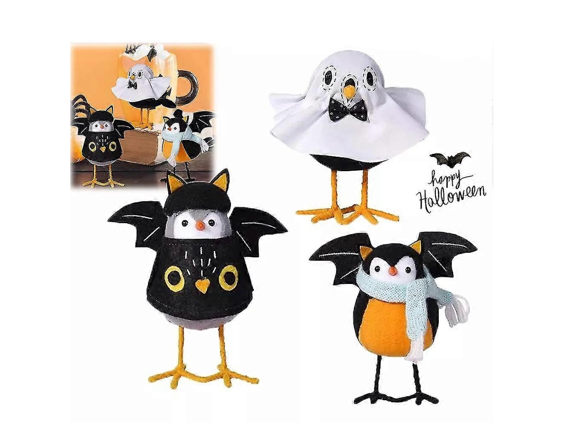 Lurelia Figura De Pássaro Halloween Fofo Em Poliéster Branco, Preto, Laranja Para Casa