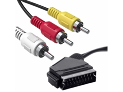 Cabo Scart Para 3rca Macho De 1,5 M, Conversor De Áudio E Vídeo Av Comutável Scart Macho Para Rca Macho Para Tv, Dvd E Videocassete. Aquaforge