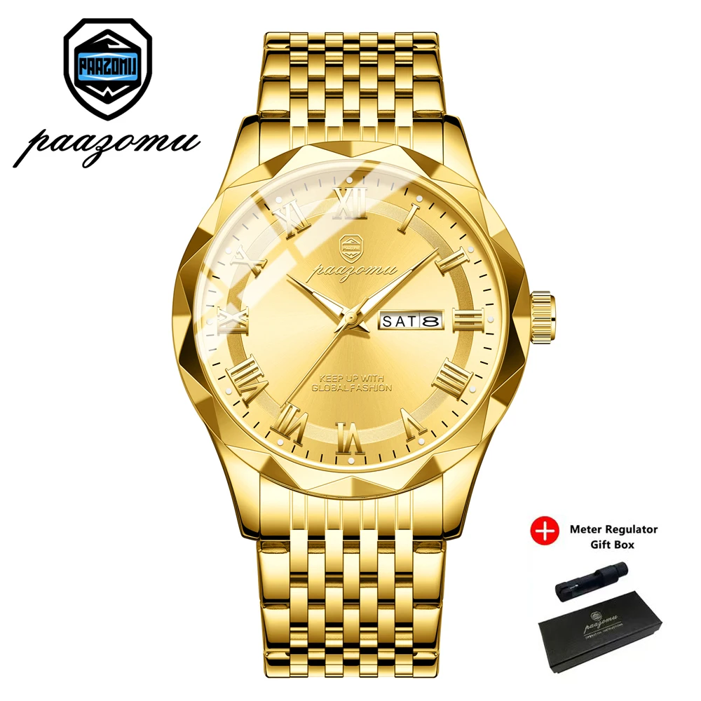 Relógio Casual Elegante (dourado), À Prova D'água E Luminoso De Luxo.