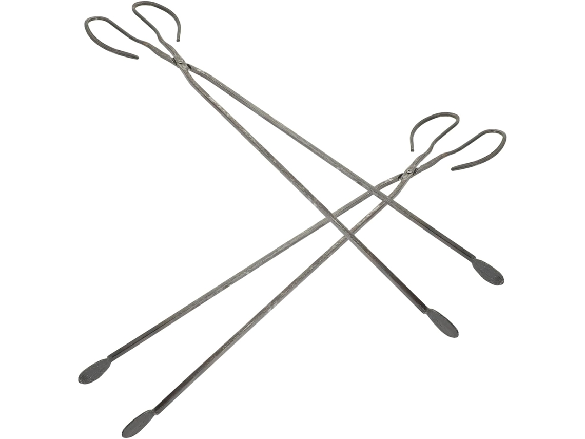 Pinça De Metal Tipo Tesoura Ibasenice 2 Peças, Ideal Para Churrasco E Coleta De Lixo, Utensílio De Cozinha