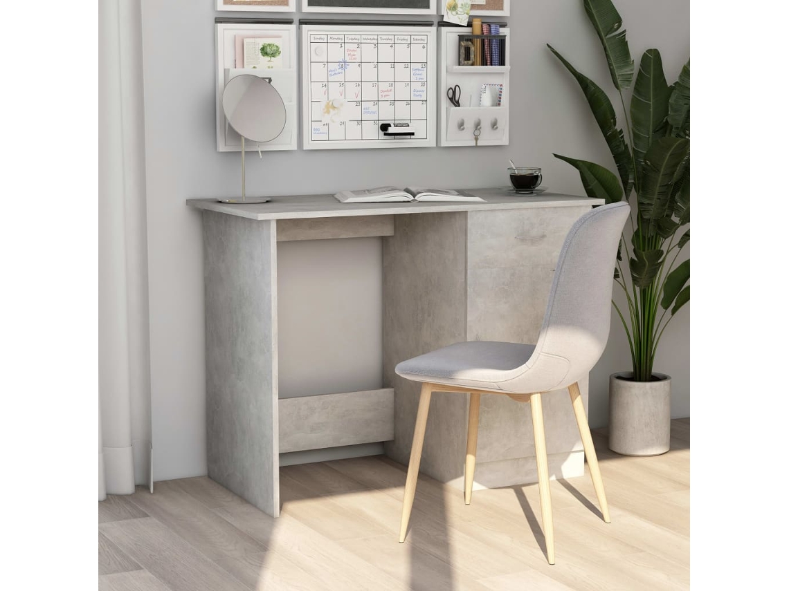 Vidaxl Secretária 100x50x76 Cm Derivados De Madeira Cinzento Cimento