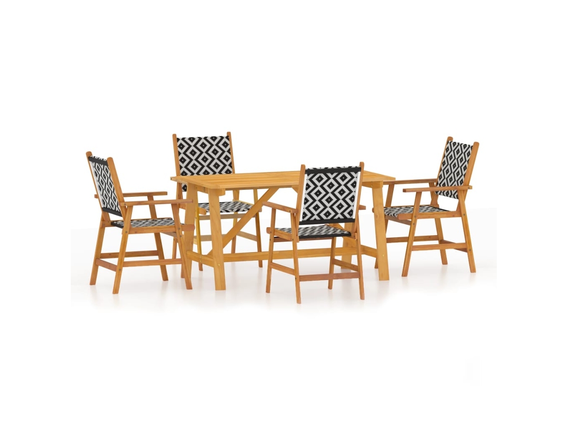 Maison Exclusive - 5 Pcs Conjunto De Jantar Para Jardim Madeira De Acácia Maciça