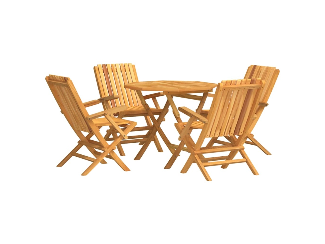 Maison Exclusive - 5 Pcs Conjunto De Jantar P/ Jardim Madeira De Teca Maciça