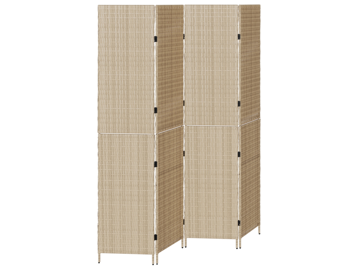 Conjunto 1 Divisor De Ambiente Vidaxl Bege Vime Pe (195 X 180 Cm)