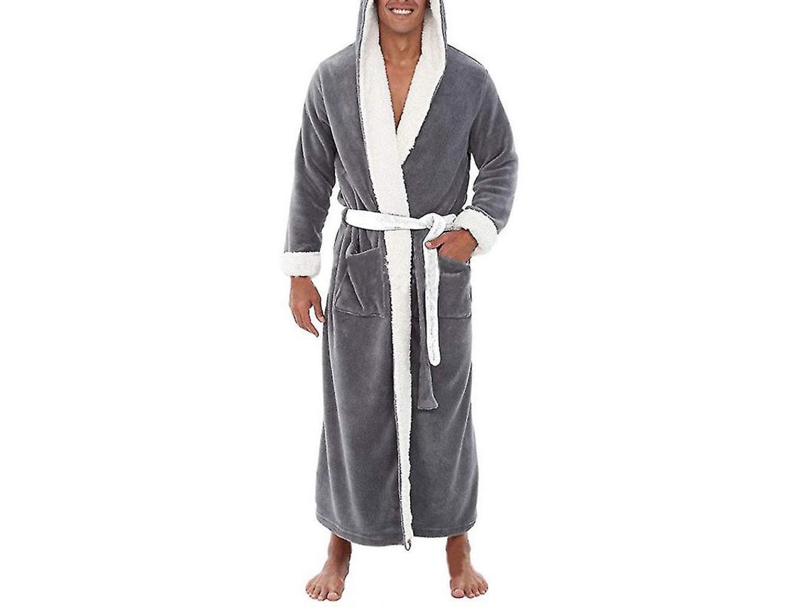 2026 bata de Banho com Capuz para Homens Suave Albornoz Noturno de Poliéster