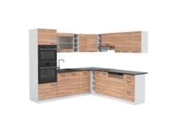 Cozinha de canto R-Line, 237 x 247 cm, PT Antracite, Sonoma/branco, Vicco