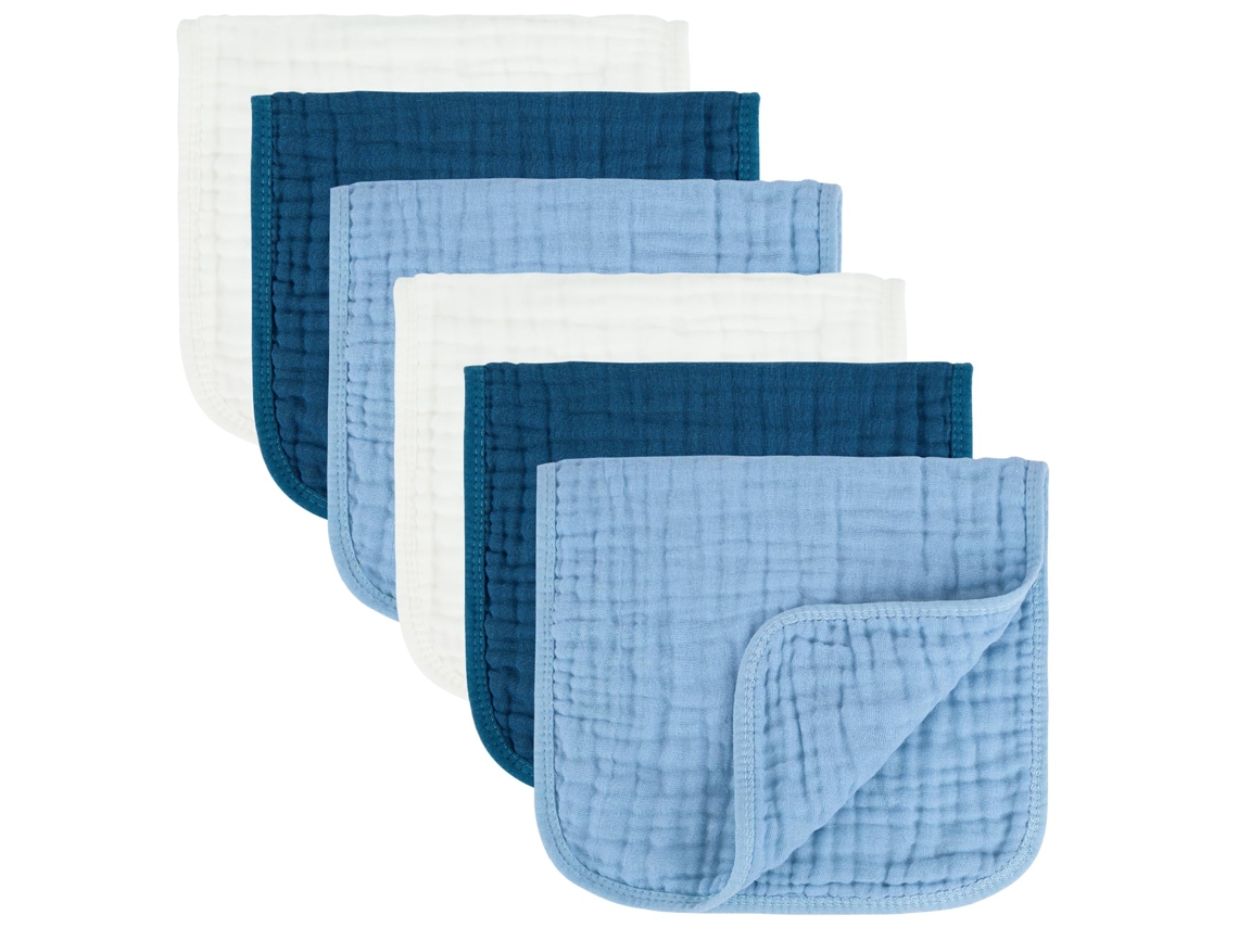 Paninhos de Musselina 100% algodão, 25x50 cm, branco e azul YUNZII