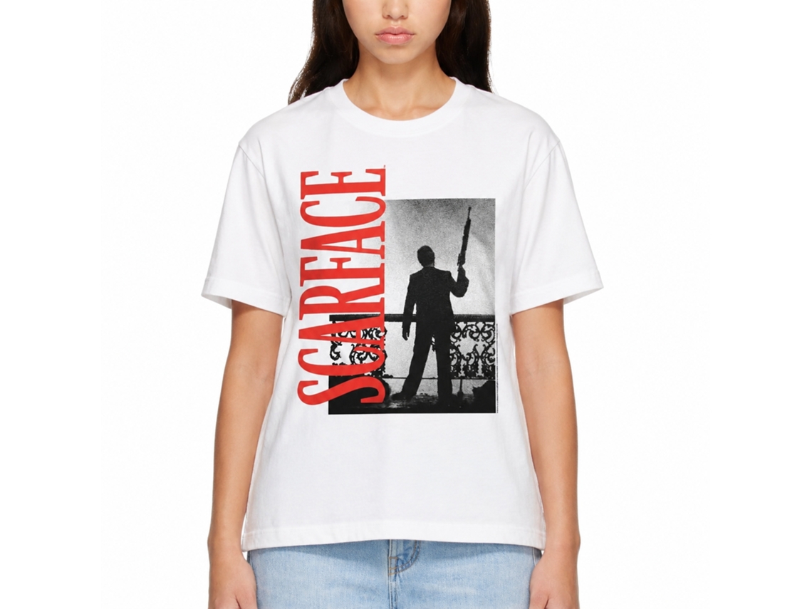 Rockinstone Scarface Movie Red Logo White Adult T-shirt Size:l