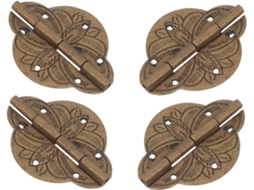 Doitool 4 Dobradiças De Latão Para Caixas Presente, 42x31mm, Estilo Vintage, Resistentes À Ferrugem Ideais Para Projetos