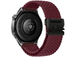 Pulseira Esportiva de Nylon Trançado Con Fecho Paraquedas, Vermelho Vinho, 22mm Compatível com Huawei Gt5 e Samsung