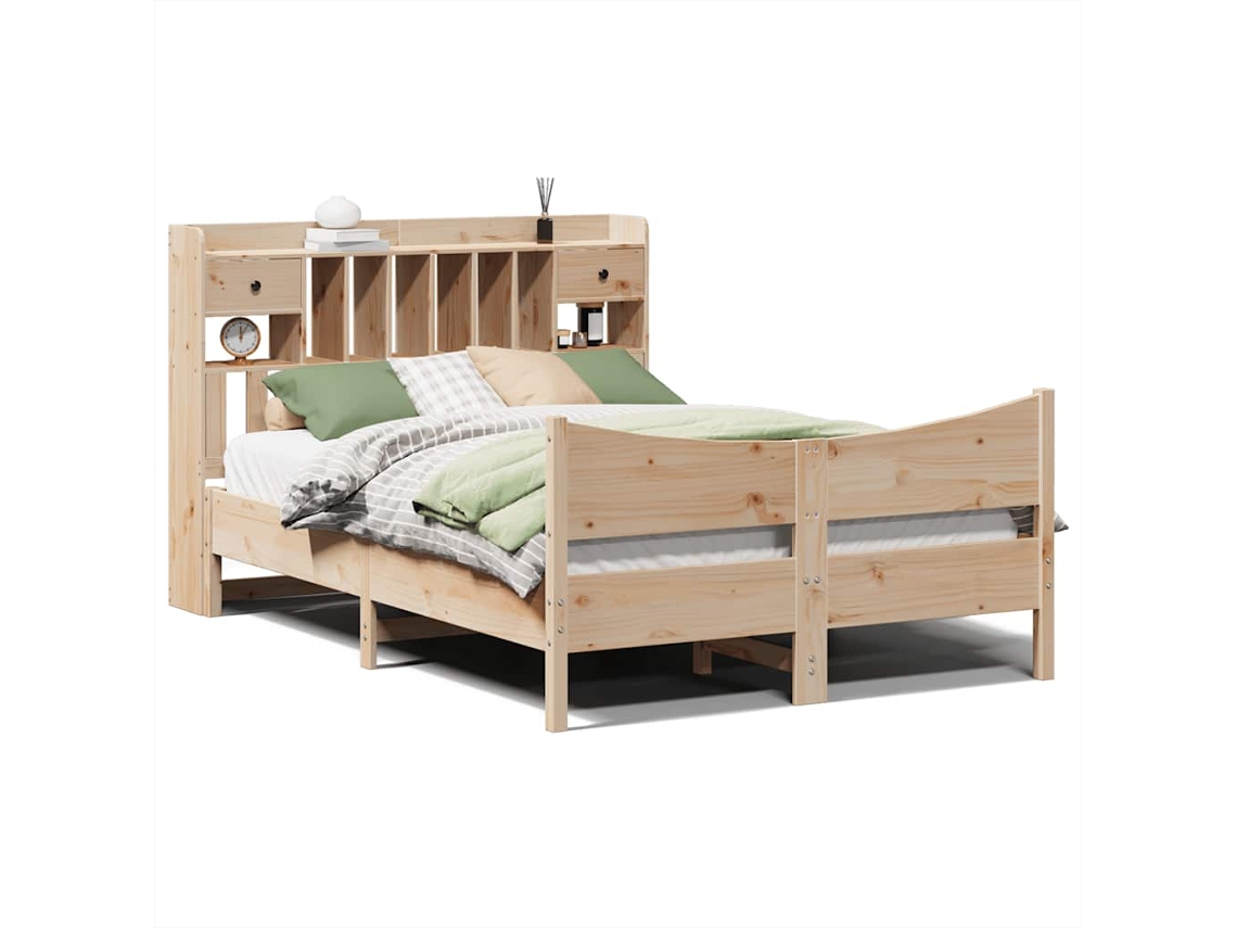 Cama Sem Colchão 140x200 Cm Madeira de Pinho Maciça MAISON EXCLUSIVE