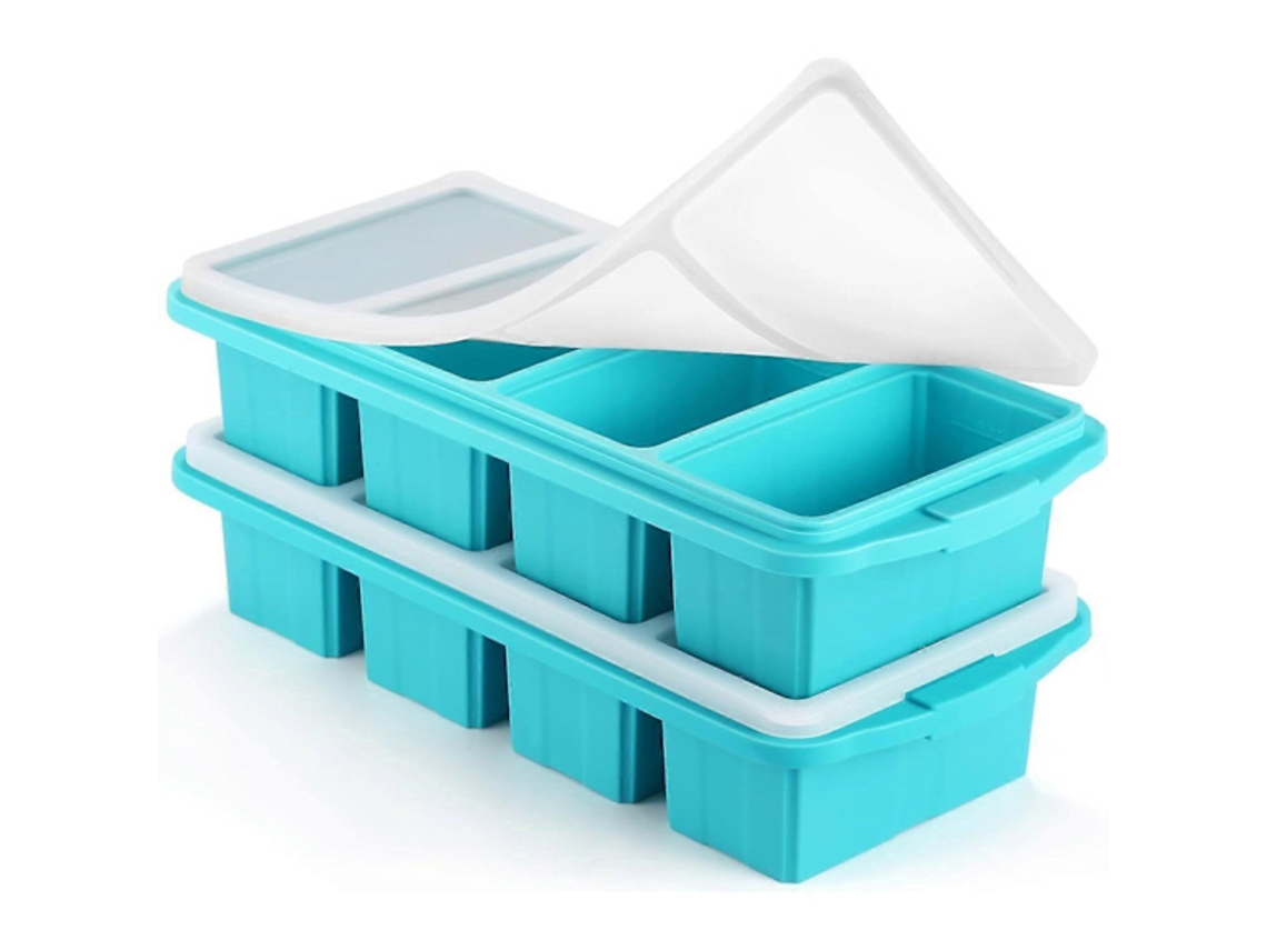 Forma De Silicone Para Congelador Com Tampa, Formas De Silicone Para Congelar Alimentos, Forma Grande Para Cubos De Gelo
