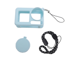 Capa de silicone azul claro para câmera de ação, resistente a quedas e arranhões, compatível com Action 5 Pro e LAXISCREED.