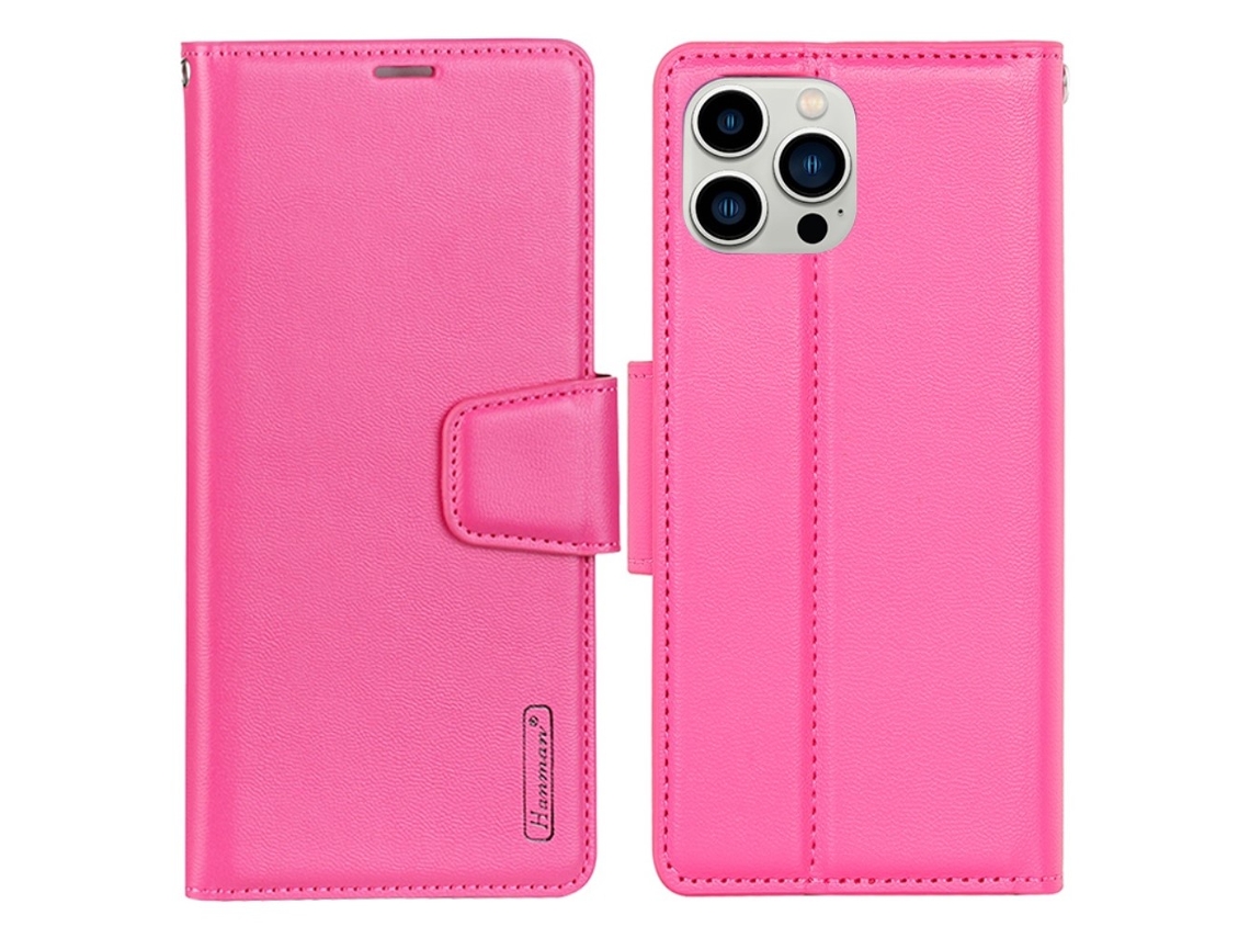 Capa Para Iphone 15 Pro Max Pele Sintética Rosa