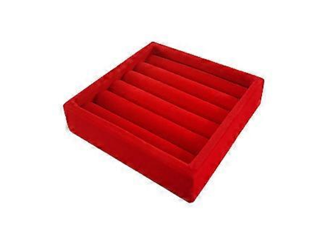 Organizador De Joias De Veludo Elegante Suporte Para Exibição De Anéis E Brincos Pequena Caixa De Armazenamento De Acessórios Vermelha Aquaforge