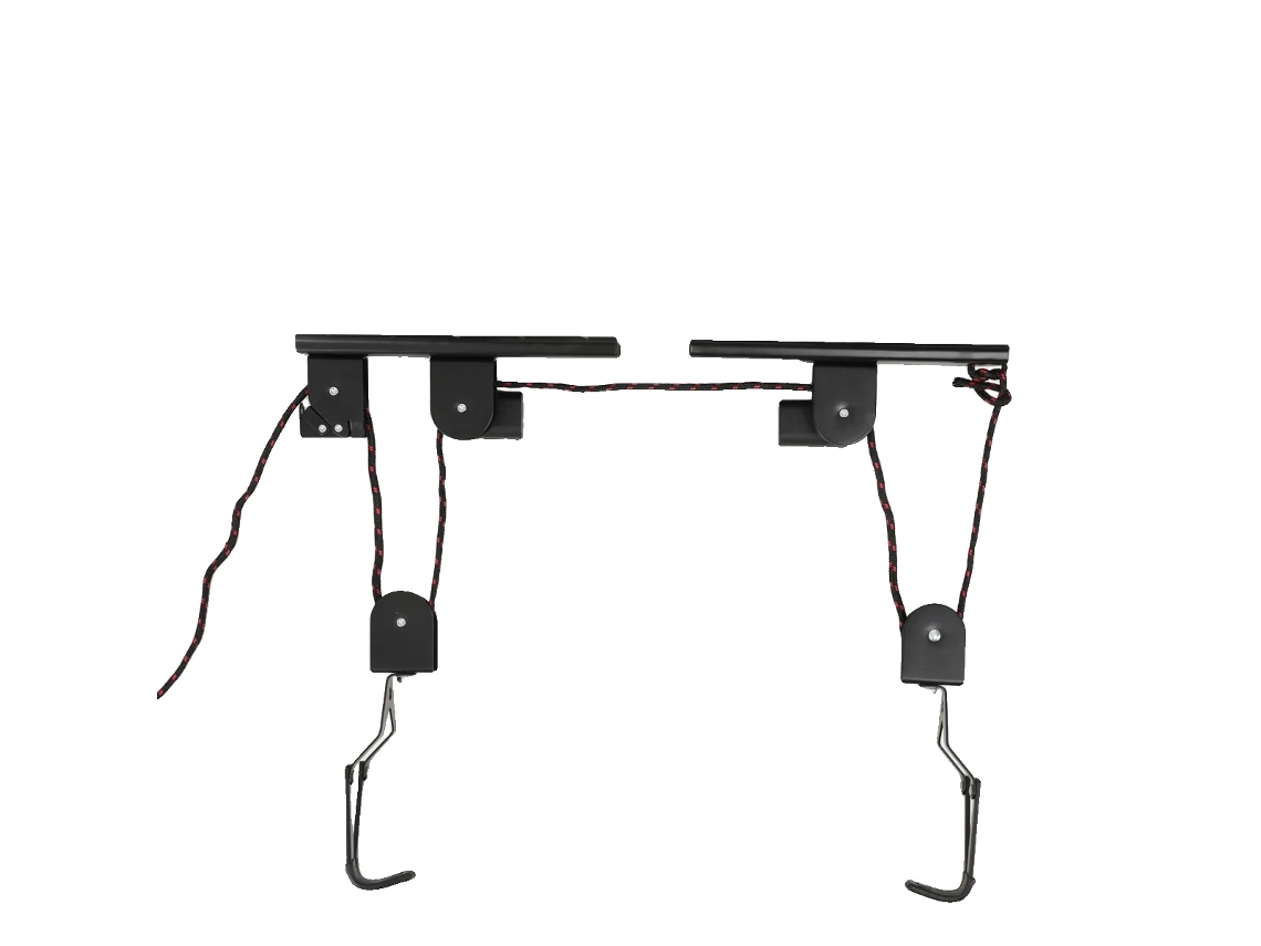 Elevador de Bicicleta Montado no Teto, Capacidade de Carga 60kg, Comprimento do Gancho 17cm, Dimensões 12cm X 6,5cm, Design Robusto, Adequado para OEM