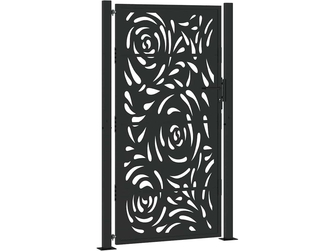 Garden Gate, Garden Gates Vidaxl Preto Aço Resistente Às Intempéries (100 X 175 Cm)