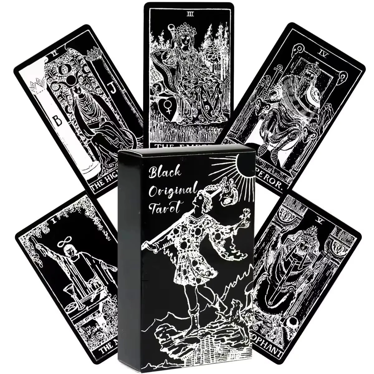 Baralho De Tarot Rider-waite Em Preto E Branco, 78 Cartas, Adequado Para Iniciantes.