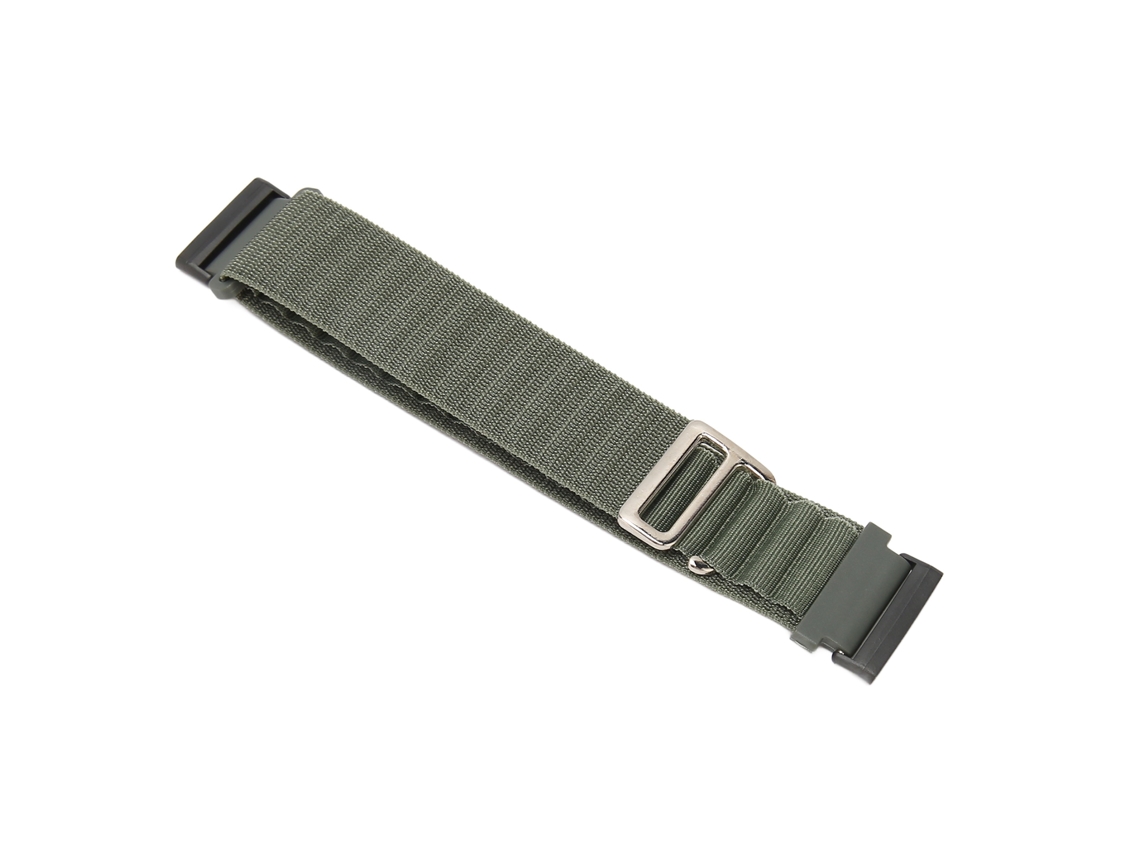 Pulseira de Nylon Tecido Elástica para Fitbit Versa 4 3 Sense 2 com Gancho G Verde Od