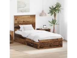 Vidaxl Estrutura Da Cama Com Gaveta Madeira Antiga 90 X 200 Cm