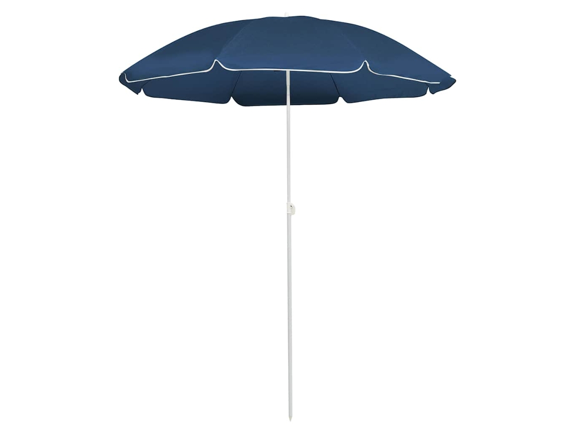 Vidaxl Guarda-sol De Jardim Com Poste De Aço 180 Cm Azul