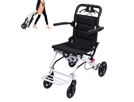Cadeira De Rodas Transporte Portátil Dobrável Adultos Idosos 100kg Leve Viagem Biplut