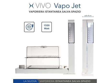 Classe Itália Vivo Vapo Jato Vapor Instantâneo, Economia De Espaço, Cozimento A Vapor, Útil Também Para Esterilizar. Classe Italy