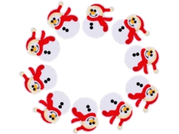 Apliques de Natal Brancos e Bonitos, 10 Peças, Boneco Neve Termocolante, Poliéster para Decorar CHABERLU
