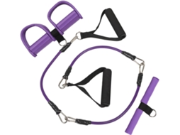 Faixa De Resistência Ajustável Yarnow Roxa Com Pedais E Alças Para Exercícios Abdominais Corda Multifuncional