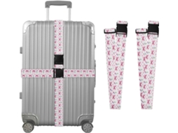 Conjunto De 2 Cintas Bagagem Quadriculadas Com Nó Coração E Flor Para Malas, Cintas De Viagem, Acessórios De Cinto