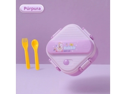 Lancheira Infantil Unicórnio (roxa), Com Três Compartimentos, À Prova De Vazamentos, Própria Para Micro-ondas, Feita De Plástico.