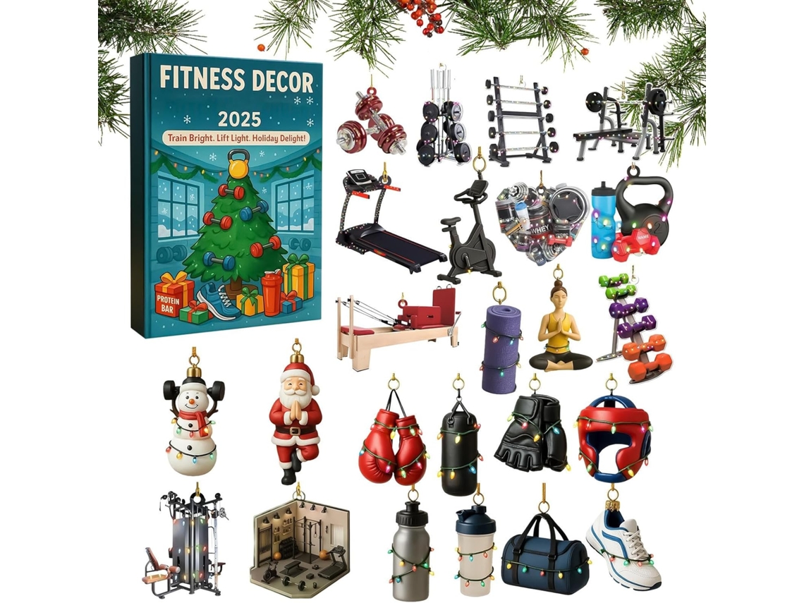 Calendário Do Advento 2025- 61 X 18 X 3 Cm- Decoração Fitness- Do- De Halloween/ Natal- Para Festas De