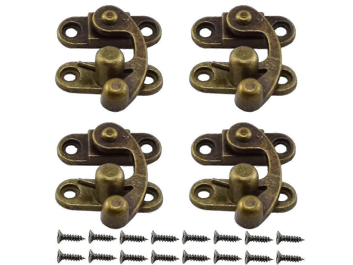 12 Fechaduras Antigas De Gancho Com Argola, Estilo Retrô, Com Parafusos De Montagem, 1,1 X 1,3 Polegadas, Bronze