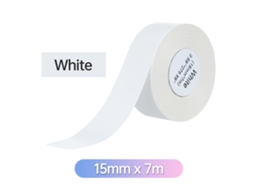 Papel Térmico Autocolante Rótulo Contínuo 15mmx7m Resistente a Rasgadura Compatível com Marklife P11/P12/P15 Deli Q2/Q3 Branco S/MARCA