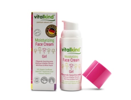 Creme Hidratante para O Rosto Menina – Cuidados Naturais Premium para Crianças. Cosméticos Naturais Premium para Meninas Da VITALKIND