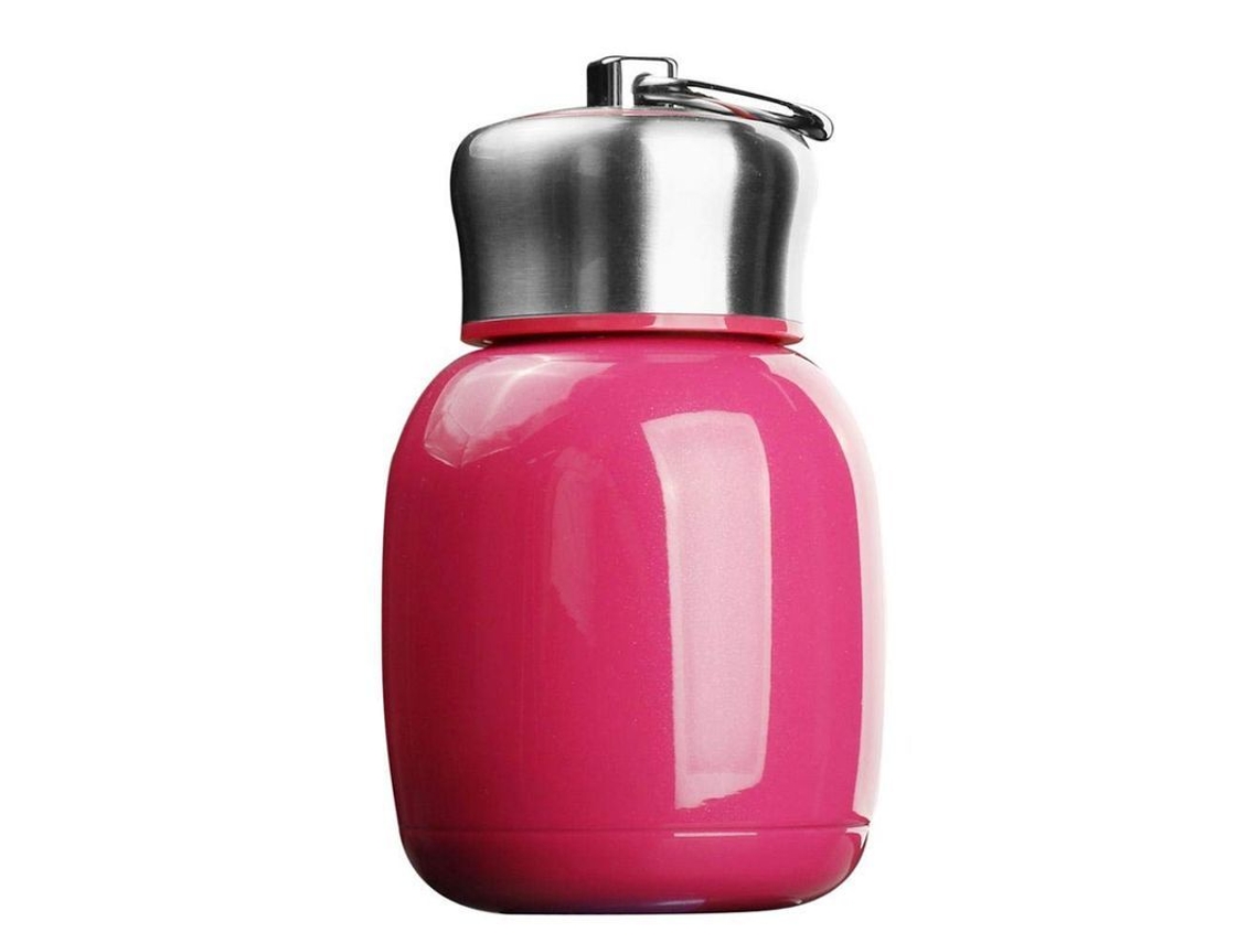 Garrafa de água esportiva portátil Rebe-Small com isolamento a vácuo e à prova de vazamentos (rosa-vermelhão, 200ml)