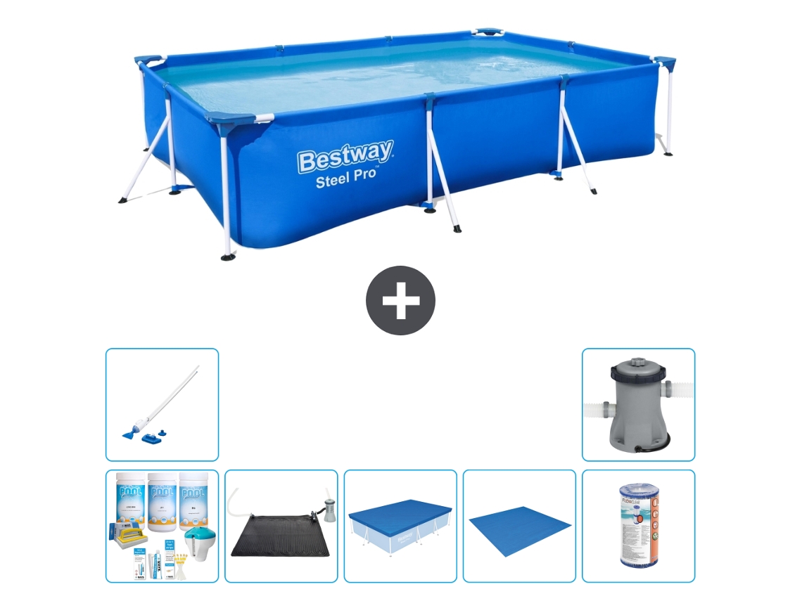 Bestway Piscina Bestway Steel Pro Retangular - 300x201x66 Cm - 8-peças S22259